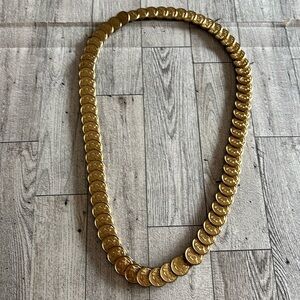 Vintage Gold Toned Roman/Grecian Style Face Expandable Stretch Belt